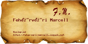 Fehérvári Marcell névjegykártya