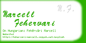marcell fehervari business card